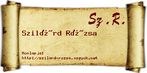Szilárd Rózsa névjegykártya